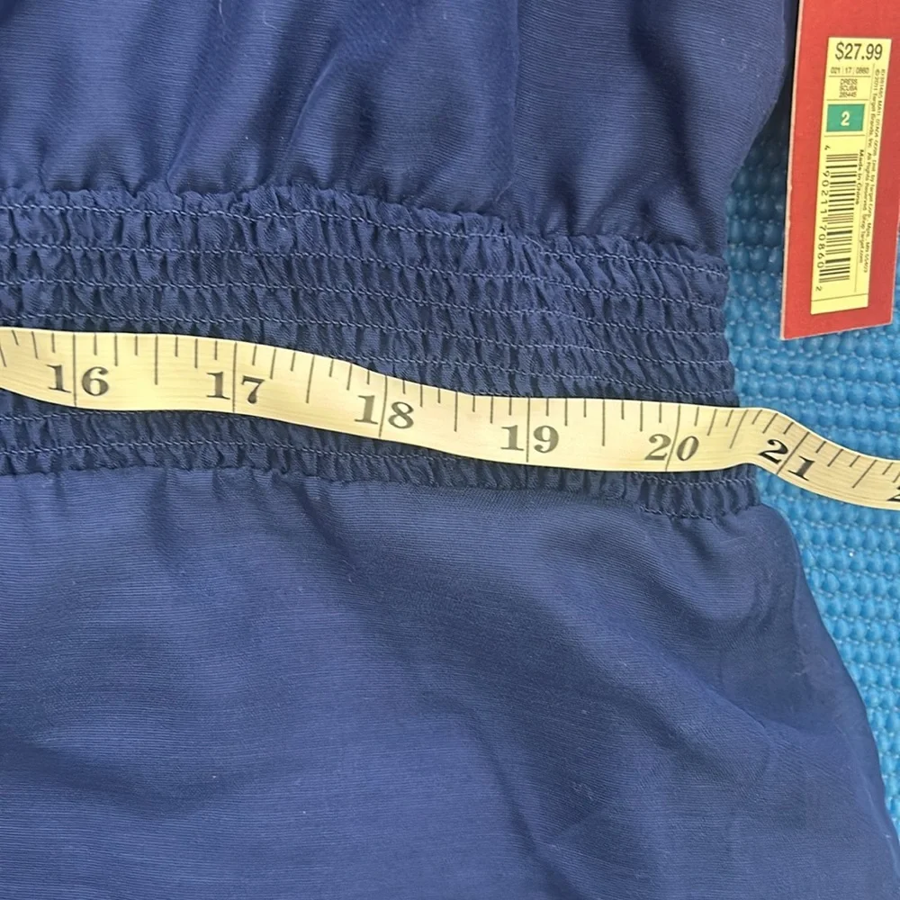 Medina Blue Ruffle V Neck Dress
